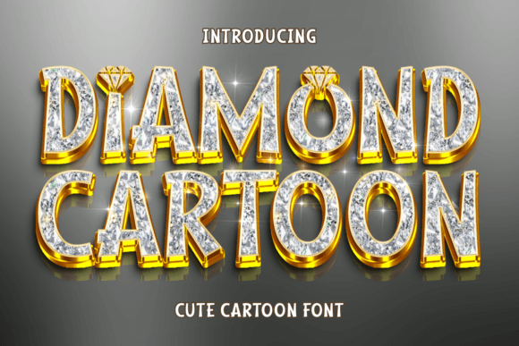 Diamond Cartoon Typeface for Playful Brand Identity Projects