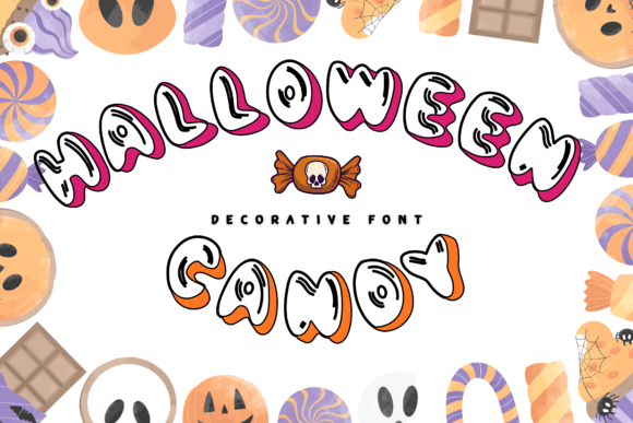 Halloween Candy Typeface for Seasonal Editorial Design